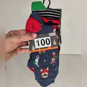 Men's Christmas Dogs Holiday Crew Socks Set 3 Pair